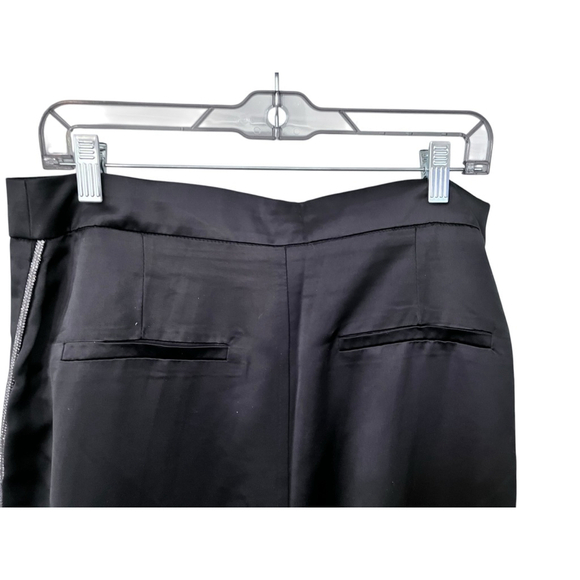 Jason Wu Black Wide Leg Rhinestone Atlas Pants Size 8 Pockets Women's High Rise - Picture 6 of 7